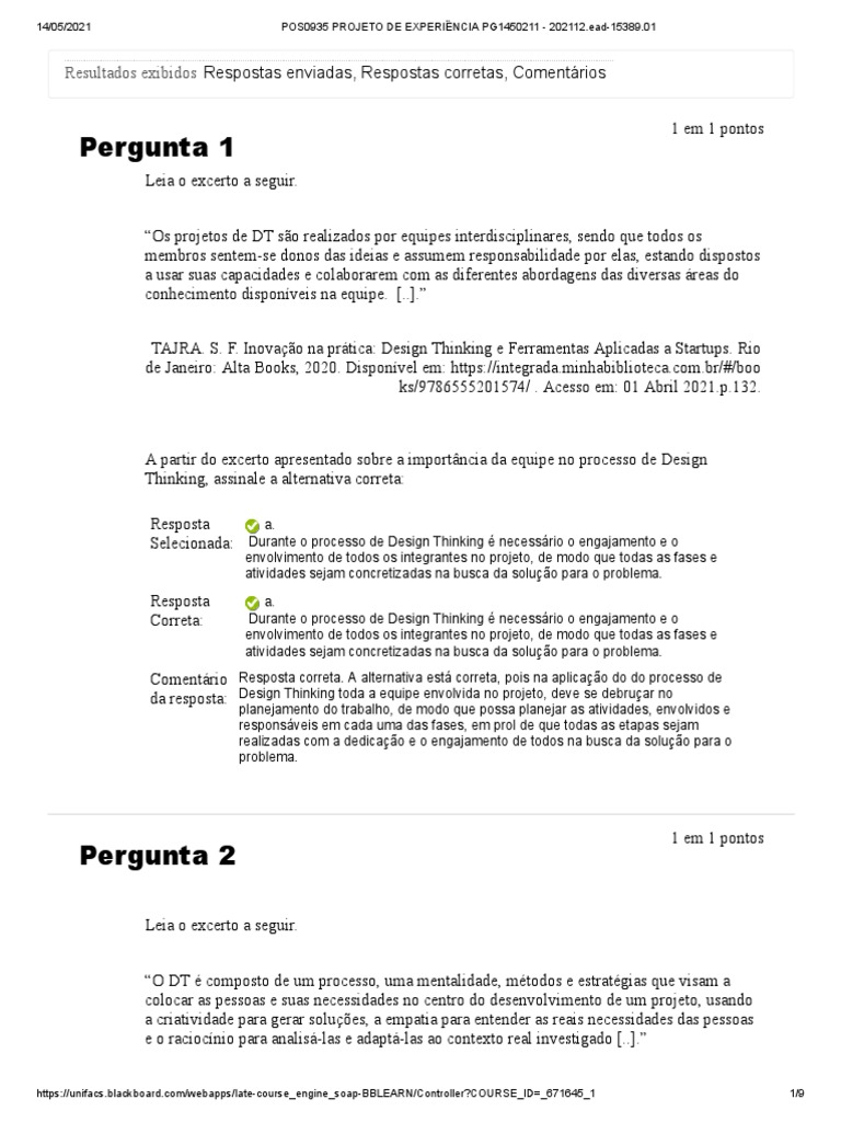 n2 Projeto de Experiência Pg1450211 | PDF