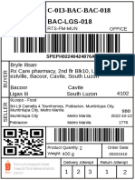 Bryle Ilisan RX Care Pharmacy, 2nd FLR Blk10, L18 Casimiro W Estville, Bacoor, Cavite, South Luzon Bacoor Cavite South Luzon 4102