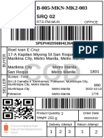 Order details for Marikina City delivery