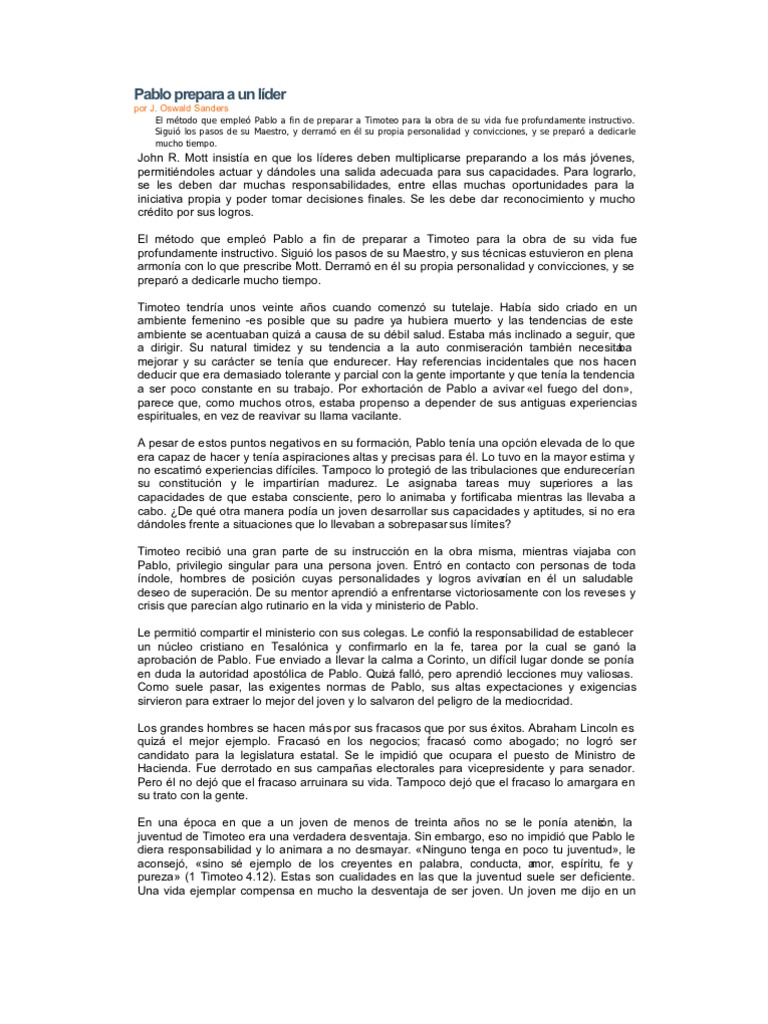 Pablo Prepara Un Lider | PDF | Pablo el apóstol | Cristo (título)