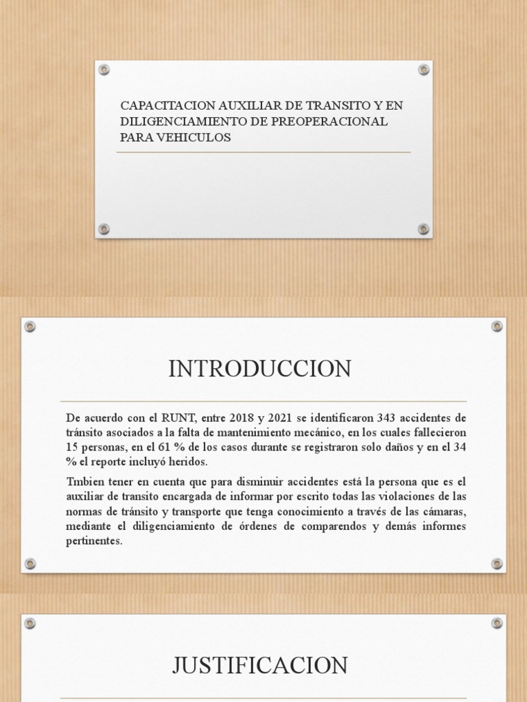 Capacitacion Auxiliar De Transito Y En Diligenciamiento De Pdf