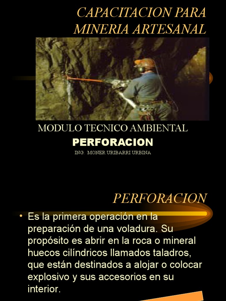 Perforación en Minería Artesanal: Guía Técnica | PDF | Perforación ...