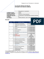 Información Del Curso: Facultad de Ciencias Naturales Departamento de Ciencias Químicas