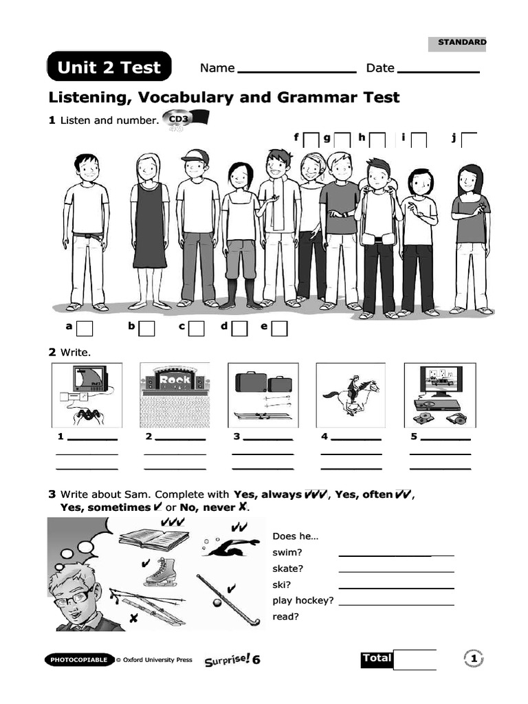 Listening and Grammar Test Guide | PDF