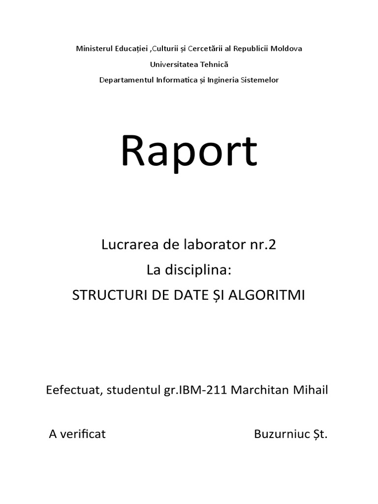 Lucrarea de Laborator 2 SDA | PDF