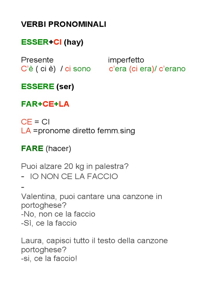 Verbi Pronominali | PDF