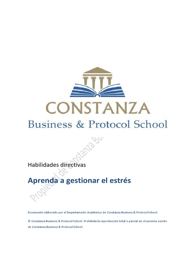 Aprenda A Gestionar El Estres Pdf Estrés Biología Pensamiento