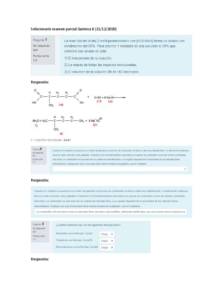 Solucionario Examen Parcial Química Ii Pdf