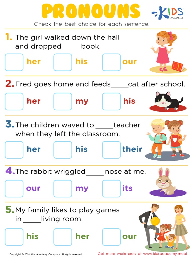 Grade 3 Pronouns Worksheet | PDF