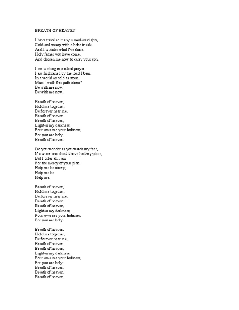 Breath of Heaven Lyrics | PDF