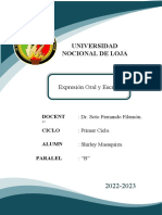 Universidad Nocional de Loja: Expresión Oral y Escrita