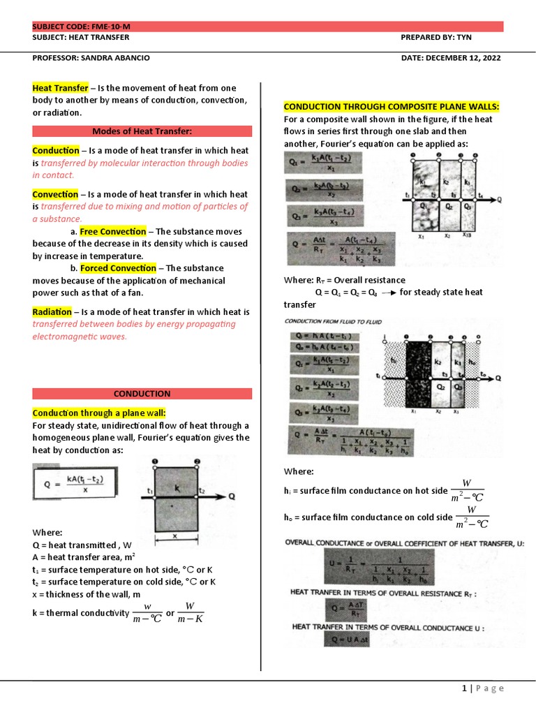 Composite Wall Heat Transfer Analysis | PDF | Boundary Layer | Heat ...