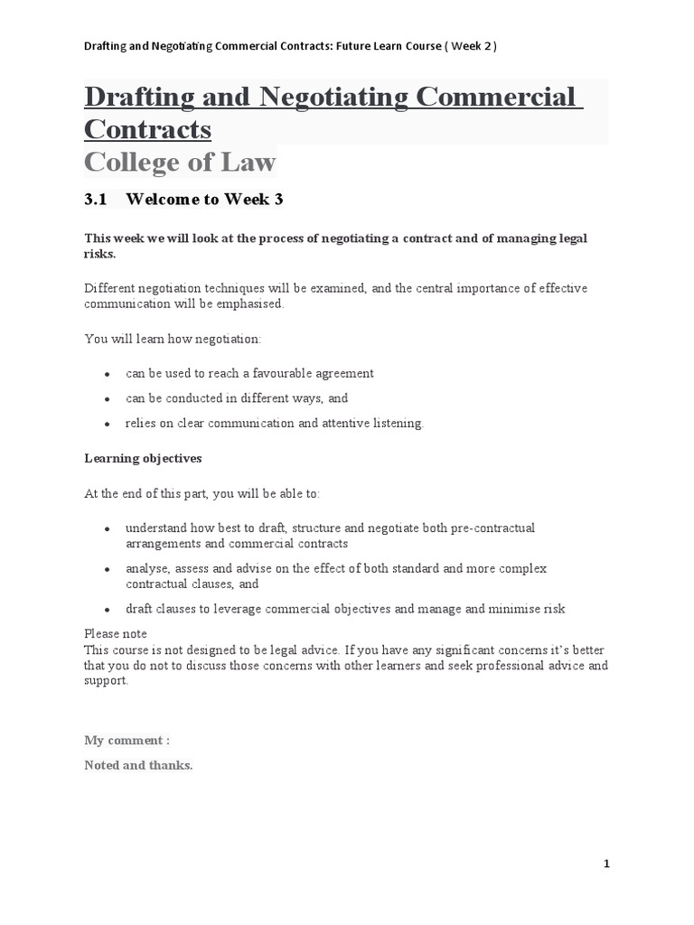 Contract Negotiation Techniques Overview | PDF | Negotiation | Risk