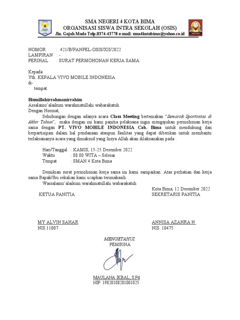 Surat Sponsor CS 2022 | PDF