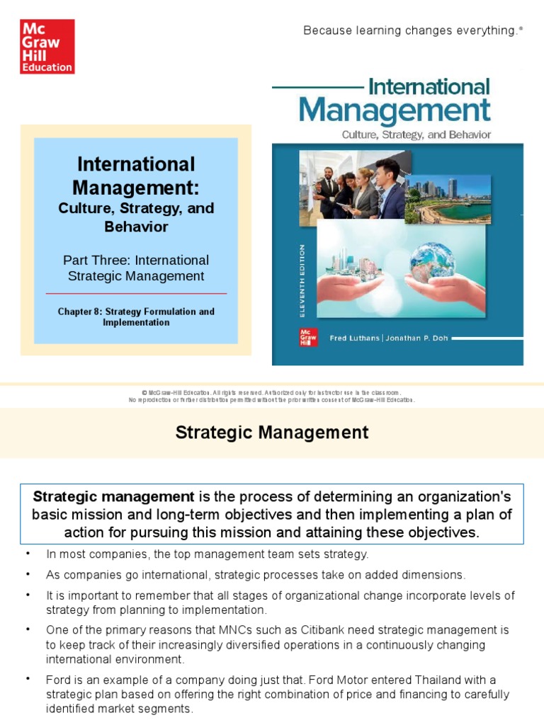Chapter 6 Strategy Formulation and Implementation - Part 1 | PDF ...