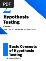 Chapter 9 - Hypothesis Testing