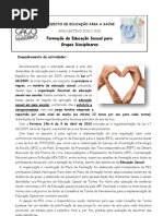 Formação Educação Sexual Professores Relatório