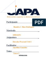 Ihandra Báez - Tarea 3 Der. Procesal Civil 1