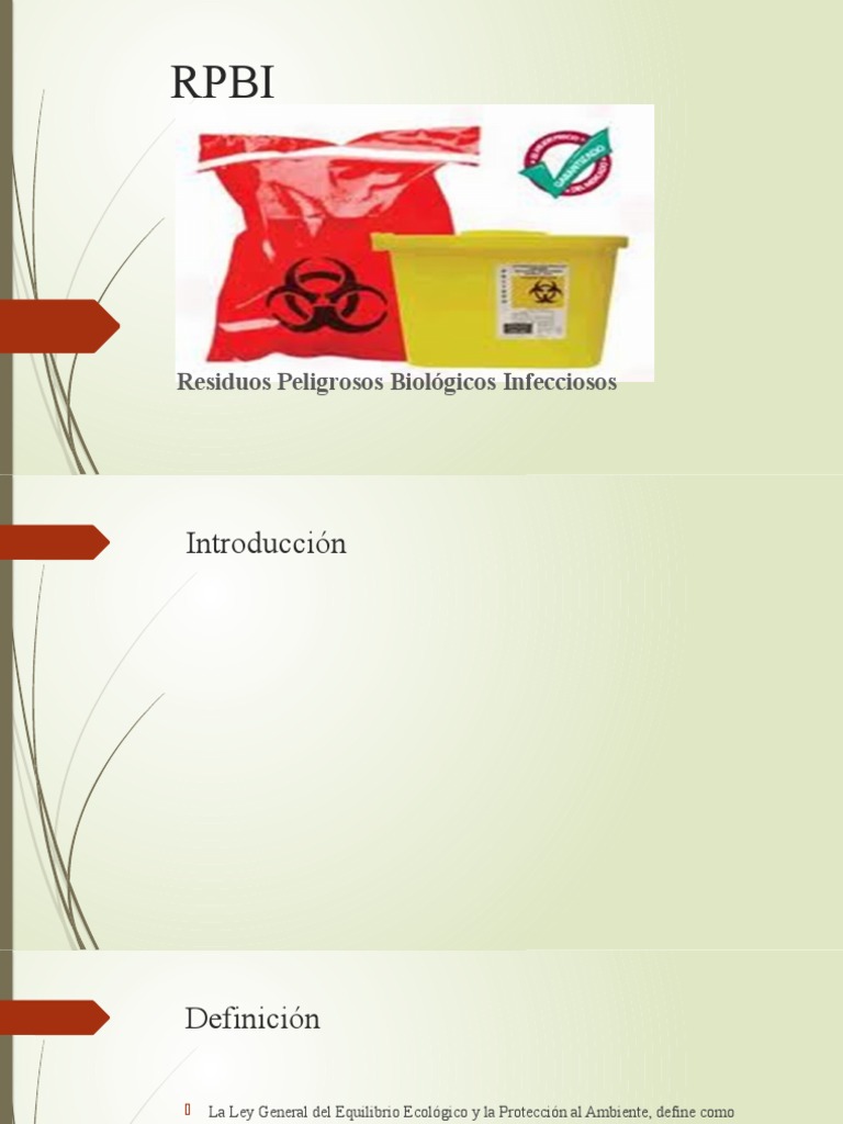 Manejo y Clasificación de RPBI | PDF | Residuos
