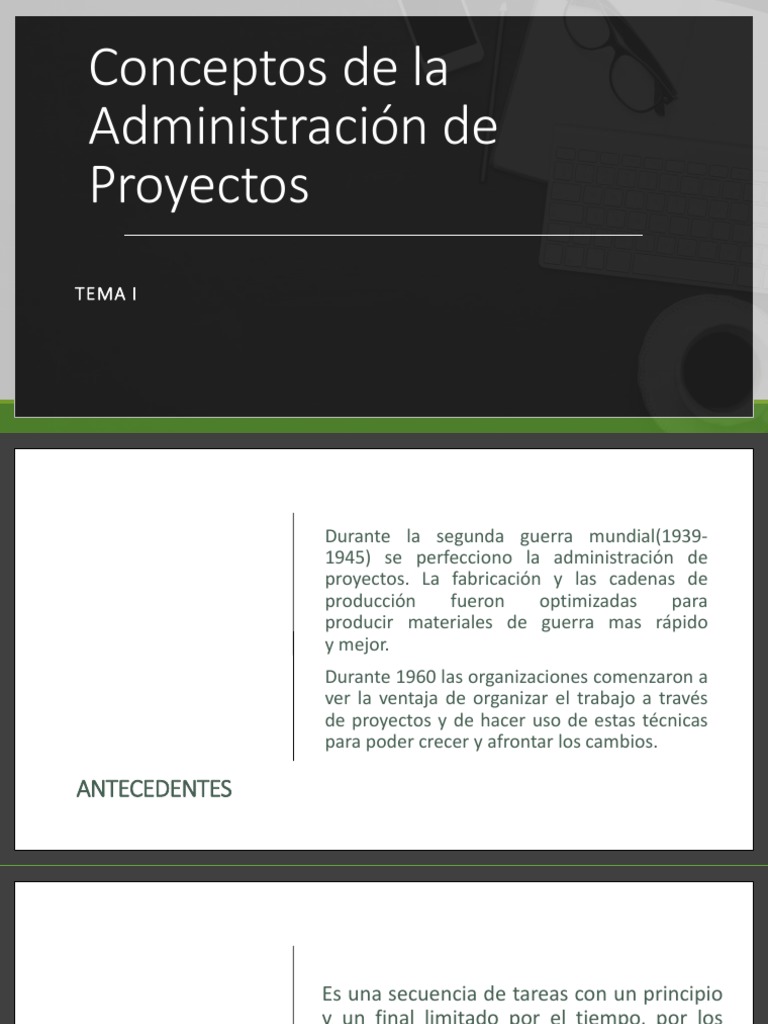 Conceptos de La Administración de ProyectosTEMA 1 | PDF | Gestión de