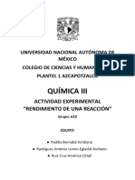 Actividad Experimental Rendimiento de Una Reacción