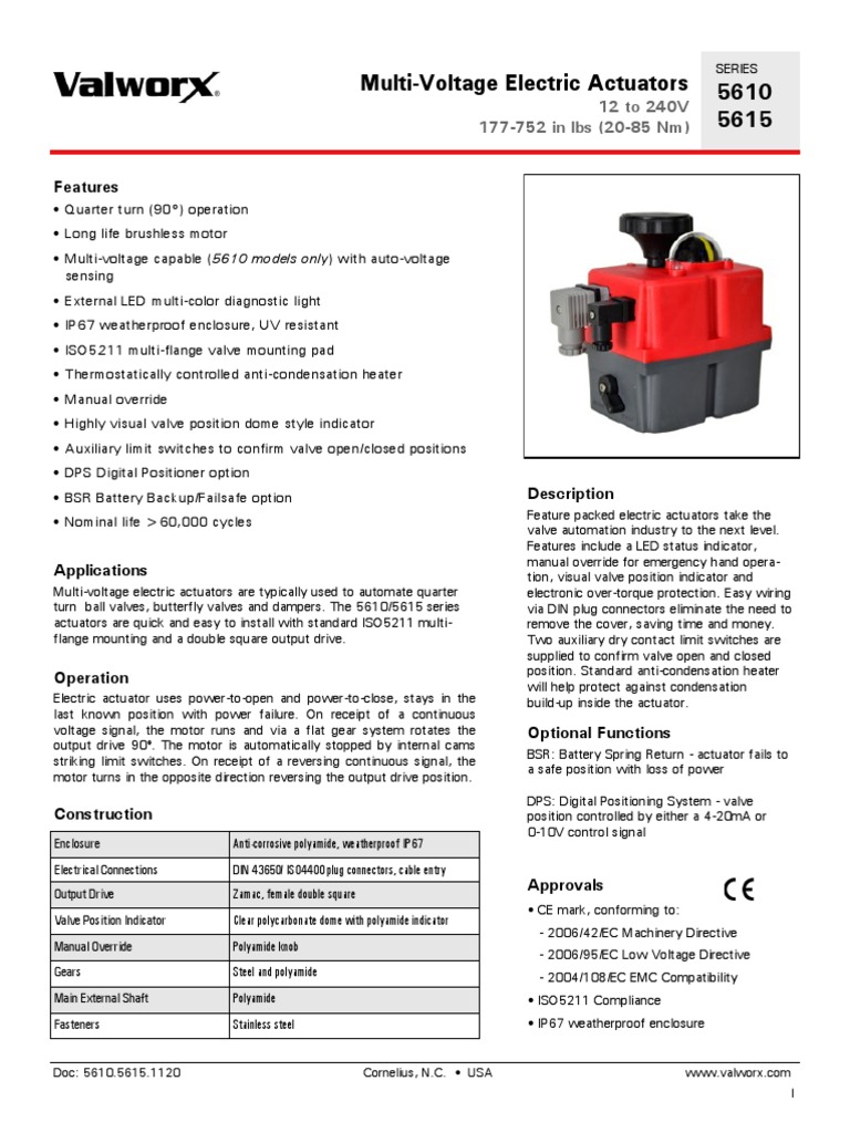 Actuador Electrico Valworx Pdf Switch Electrical Connector
