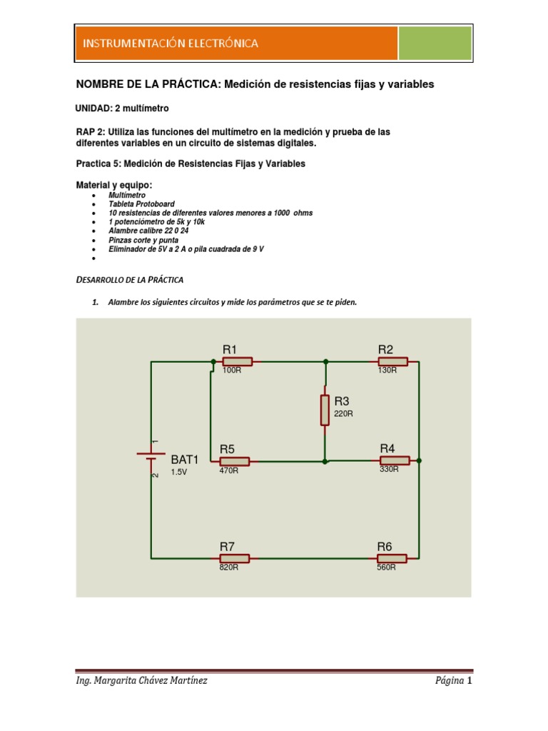 Medición de Resistencias con Multímetro | PDF | Resistencia Eléctrica y ...