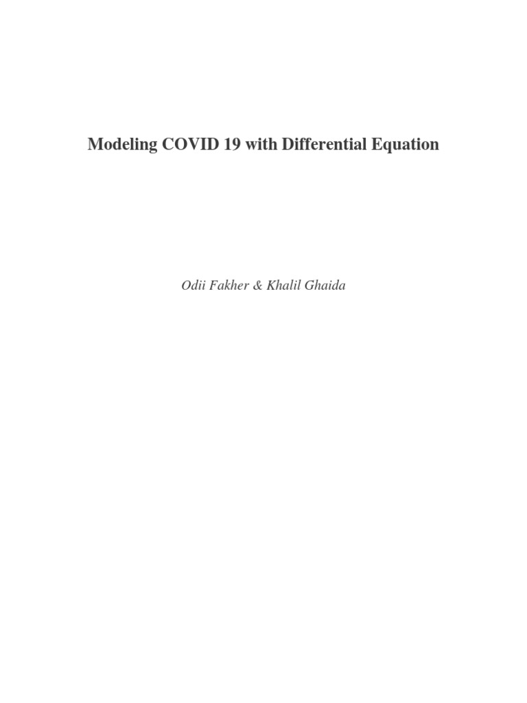 Modeling COVID 19with Differential Equation | PDF | Infection | Grocery ...
