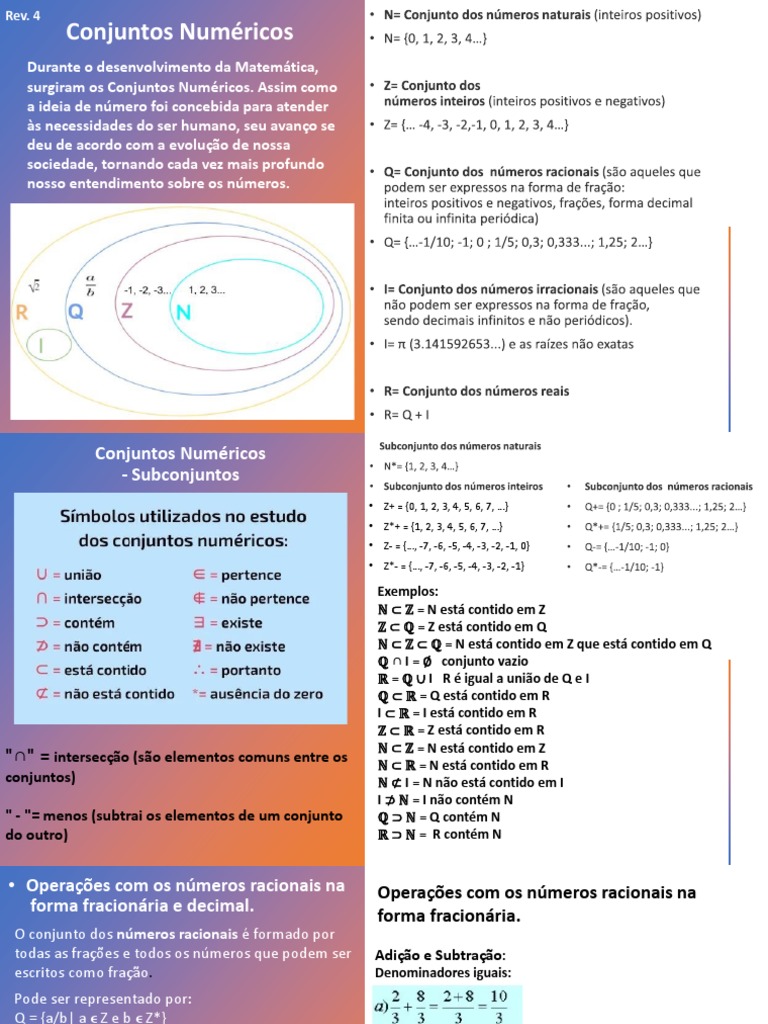 Conjuntos Numéricos e Operações Matemáticas | PDF | Exponenciação | Decimal