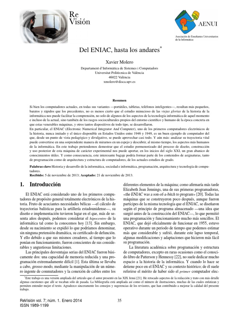 Historia y legado del ENIAC | PDF | Ciencias de la Computación ...