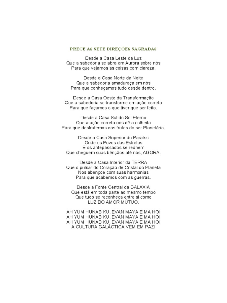 Prece As Sete Direções Sagradas Pdf