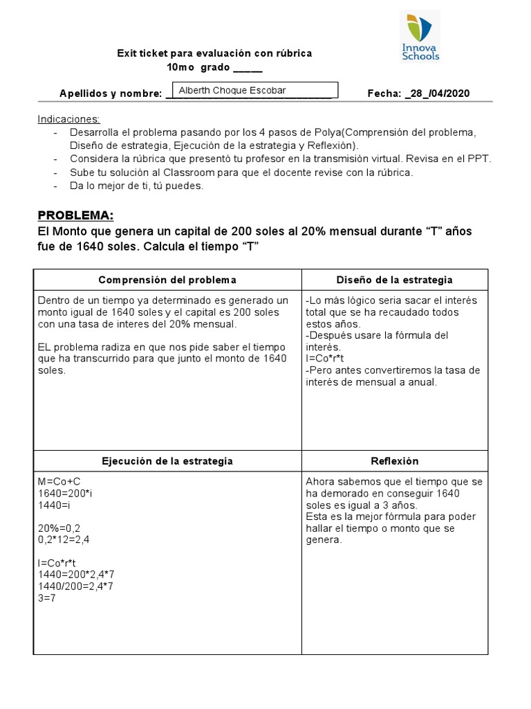 Evaluación de Interés Compuesto en 10mo | PDF