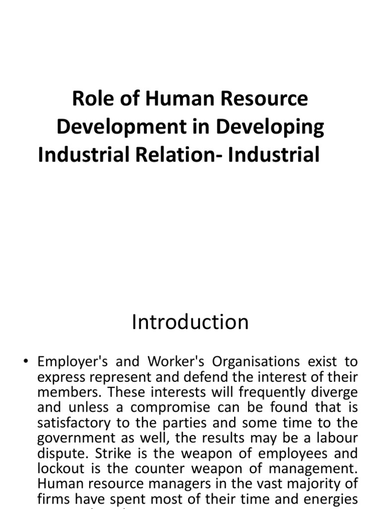 Module-6 (Role of Human Resource Development in Developing Industrial
