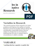 Variables in Quantitative Research