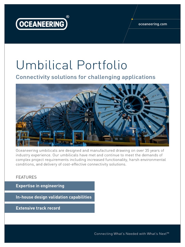 Oceaneering Subsea Umbilical Portfolio PDF Pipe (Fluid Conveyance