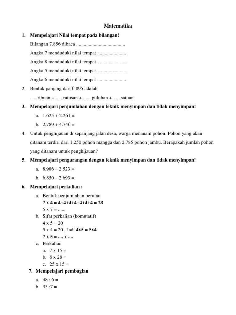 Bahan Ajar Matematika | PDF | Komputer
