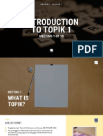 Meeting 1 - Introduction To TOPIK 1