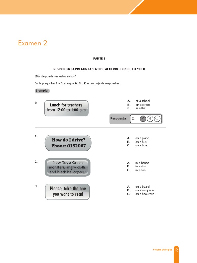 Prueba de Inglés ICFES 2025 | PDF
