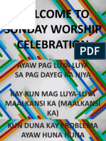 Welcome To Sunday Worship Celebration
