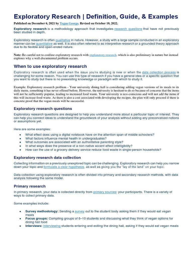 Exploratory Research | PDF | Hypothesis | Accent (Sociolinguistics)