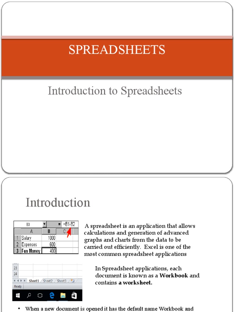 Module 4 Introduction To Spreadsheets Session 1A | PDF | Spreadsheet ...