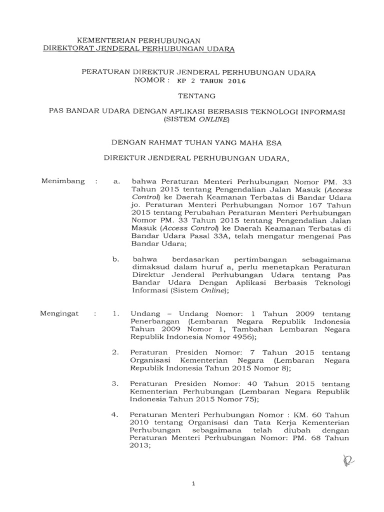Kp 02 tahun 2016 pas bandar udara denga aplikasi pdf