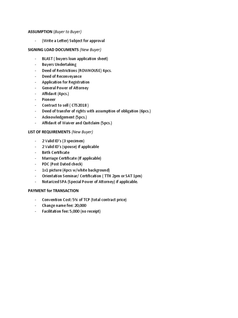 Assumption Process PDF