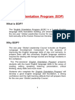 ENGLISH Orientation Program EOP