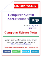 Computer System Articheture Notes