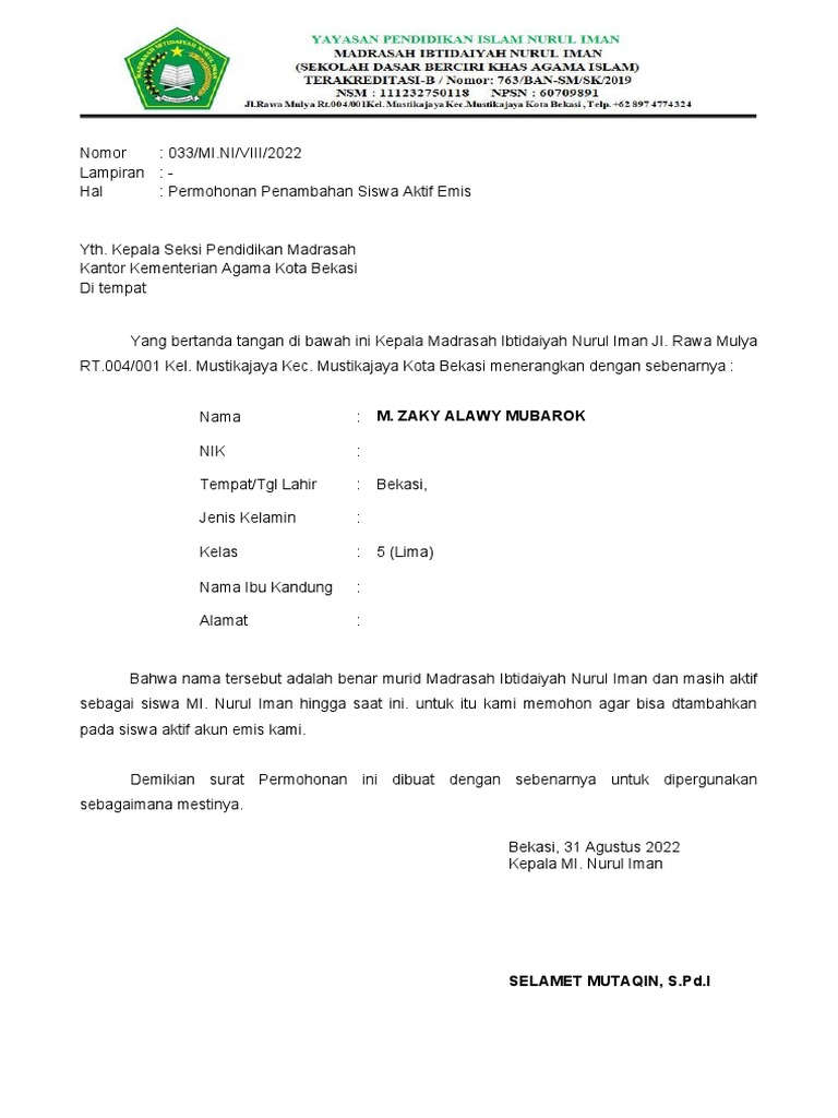 Surat Permohonan | PDF