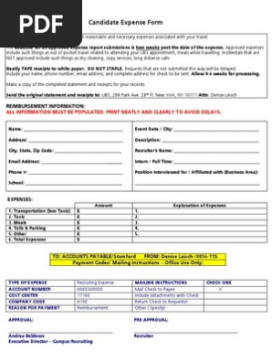 2011 Candidate Expense Form
