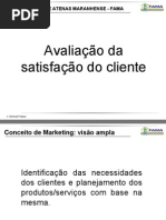 Avaliação da Satisfação dos Clientes