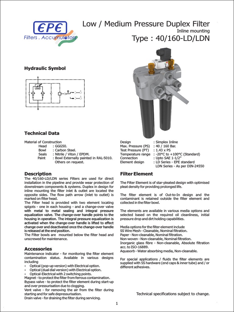 Technical Specifications and Ordering Guide for 40/160LD/LDN Series