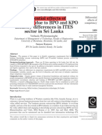 Differential Effects of Competency Due To BPO and KPO Industry Differences in ITES Sector in Sri Lanka